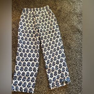 NWT J. Crew Women’s Navy & White Paisley Pants, size 8, fully lined